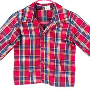 Hudson Ferrell Shirt 24M Baby Natural‎ Plaid Button-Down Long-Sleeve
